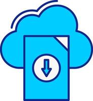 Télécharger bleu rempli icône vecteur