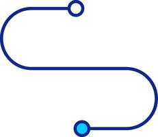 courbe bleu rempli icône vecteur