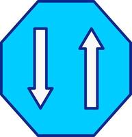deux façon bleu rempli icône vecteur