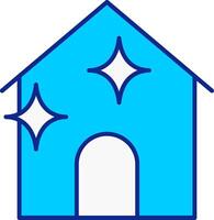 maison nettoyage bleu rempli icône vecteur