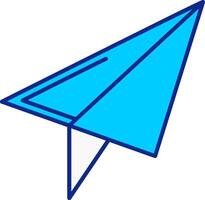 papier avion bleu rempli icône vecteur