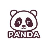 vecteur logo avec une mignonne et stylisé Panda