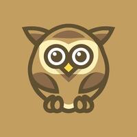 minimaliste et mignonne vecteur logo de un hibou