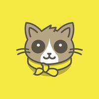 minimaliste et adorable vecteur logo avec une stylisé chat