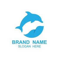 dauphin logo vecteur avec sauter position .ce logo est adapté pour Voyage entreprise, plongée ou l'eau aventure.