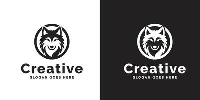 majestueux Loup logo dans monochrome variations vecteur