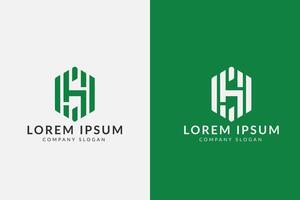 moderne logo conception pour entreprise marque identité sur une bicolore Contexte vecteur