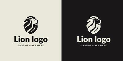 graphique représentation de une stylisé Lion logo dans noir et blanc variantes vecteur