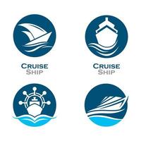 images de logo de bateau de croisière vecteur