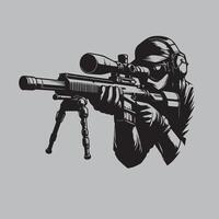 vecteur illustration de une militaire soldat avec une pistolet