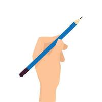 mains tenant un stylo écriture articles stylos marqueurs outils écrivains dessin animé ensemble stylo dessin tablette crayon dessiner illustration vecteur
