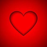 coeur de vecteur rouge avec une ombre. carte de saint valentin