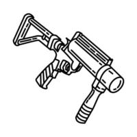 icône de lanceur de gaz de police. doodle dessinés à la main ou style d'icône de contour