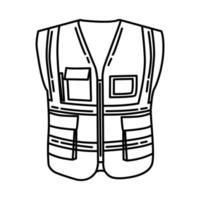 icône de gilet de moto de police. doodle dessinés à la main ou style d'icône de contour vecteur