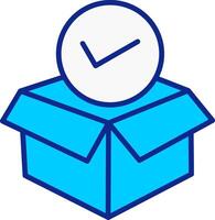 paquet bleu rempli icône vecteur