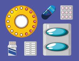 comprimés de blisters de médicaments vecteur