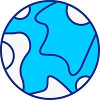 Terre bleu rempli icône vecteur