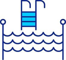 nager bassin bleu rempli icône vecteur