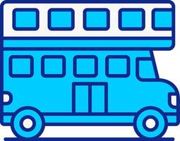 double autobus bleu rempli icône vecteur