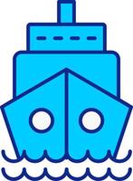 navire bleu rempli icône vecteur