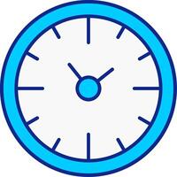 l'horloge temps bleu rempli icône vecteur