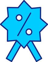 remise badge bleu rempli icône vecteur