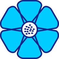 hibiscus bleu rempli icône vecteur