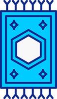 tapis bleu rempli icône vecteur