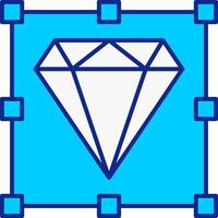 diamant bleu rempli icône vecteur