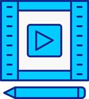 vidéo édition bleu rempli icône vecteur