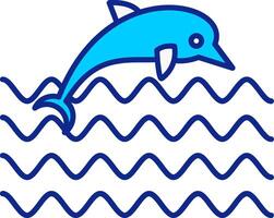 dauphin bleu rempli icône vecteur
