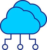 nuage l'informatique bleu rempli icône vecteur