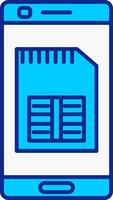 téléphone sim carte bleu rempli icône vecteur