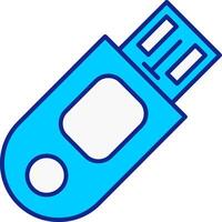 clé USB bleu rempli icône vecteur