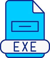 EXE bleu rempli icône vecteur
