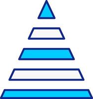 pyramide graphique bleu rempli icône vecteur