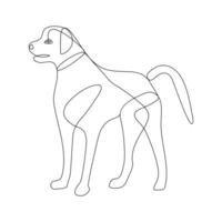 vecteur chien animal de compagnie animal continu un ligne art silhouette dessin isolé sur blanc Contexte