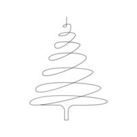 vecteur continu un ligne dessin de Noël arbre isolé sur blanc Contexte et minimal art illustration