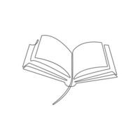 vecteur dans un continu ligne dessin de livre concept de éducation, bibliothèque logo illustration