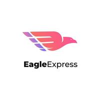 aigleexpress - Aigle Aller tout droit avec couvrant ailes affaires logo modèles isolé vecteur