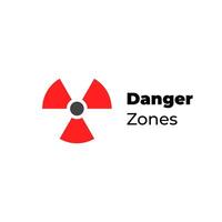 danger zone ou radioactif signe atomique logo concept conception vecteur