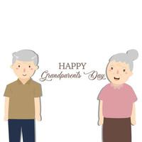 carte de fête des grands-parents heureux avec un vieux couple vecteur