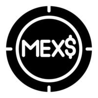 mexicain peso pièce de monnaie icône vecteur graphique illustration pour la toile, ui et app mobile conception isolé sur blanc Contexte