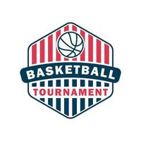 logo du tournoi de basket vecteur