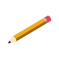 crayon d'approvisionnement écrit icône isométrique isolé vecteur
