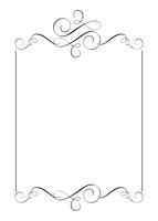 Cadres décoratifs et frontière rectangle standard dessinés à la main séparateur de s&#39;épanouir éléments de concepteur de calligraphie. Illustration de mariage vintage de vecteur isolé sur fond blanc