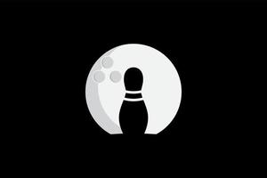 logo de bowling de la lune noire vecteur