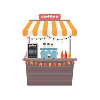 Stand de café, boutique de rue, illustration vectorielle dans un style plat sur fond blanc vecteur