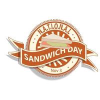 signe de la journée nationale du sandwich vecteur