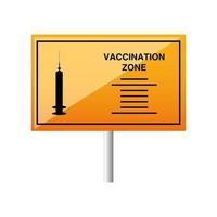 vaccin mondial covid 19 informations sur la plaque de la zone de vaccination contre le coronavirus vecteur